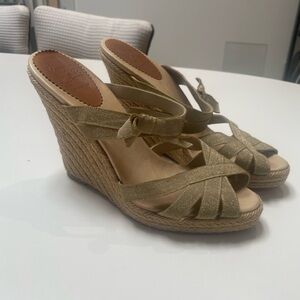 Christian Louboutin Wedge Sandals with Peep-Toe Design